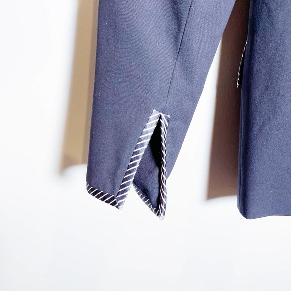 Escada Black 4-Button Blazer Striped Lapel Trim SZ42 - Picture 8 of 10